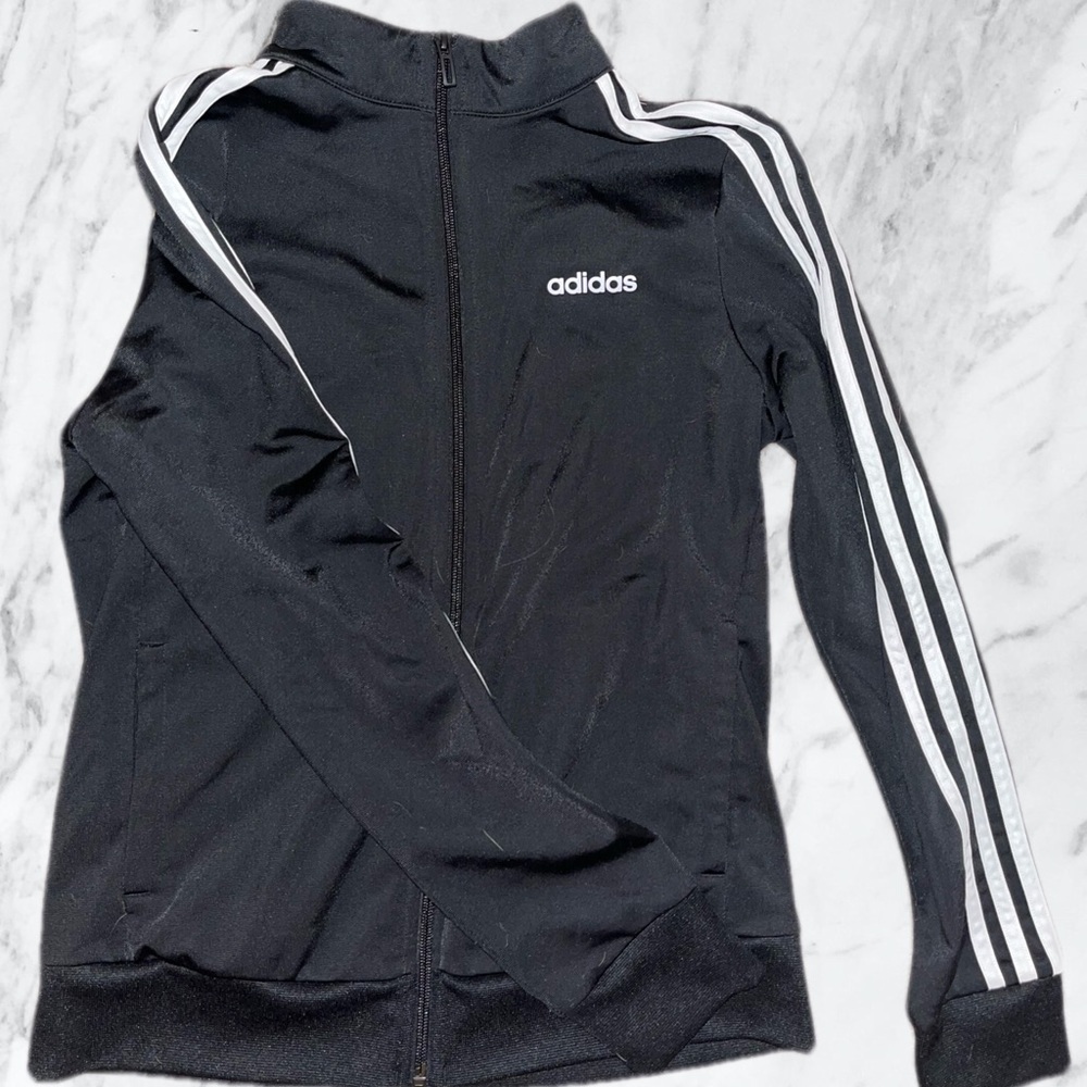 Adidas Women’s medium black long sleeve tracksuit zip up jacket never worn